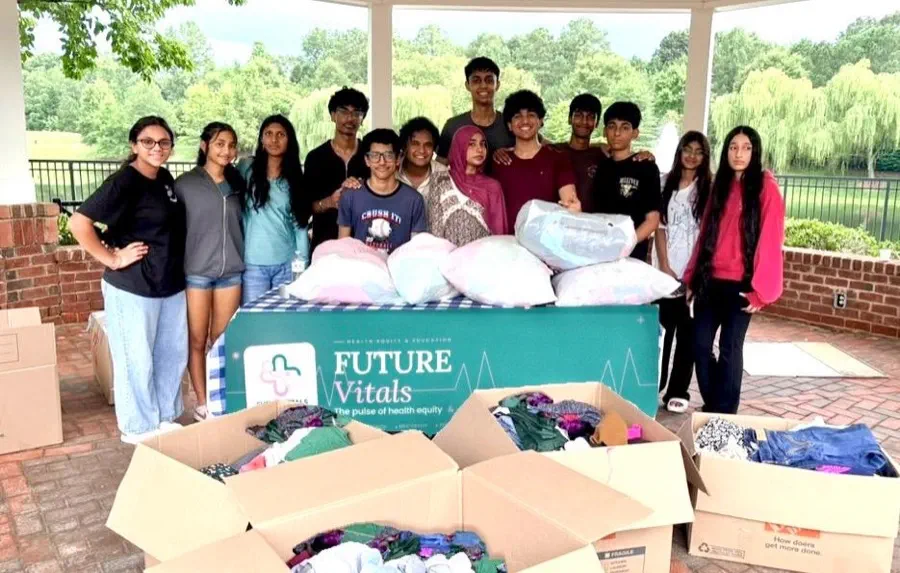 FutureVitals volunteers organizing donated essentials for community distribution