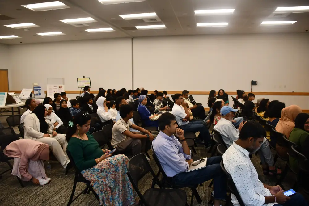 A presenter and audience at the research symposium (2 of 10)