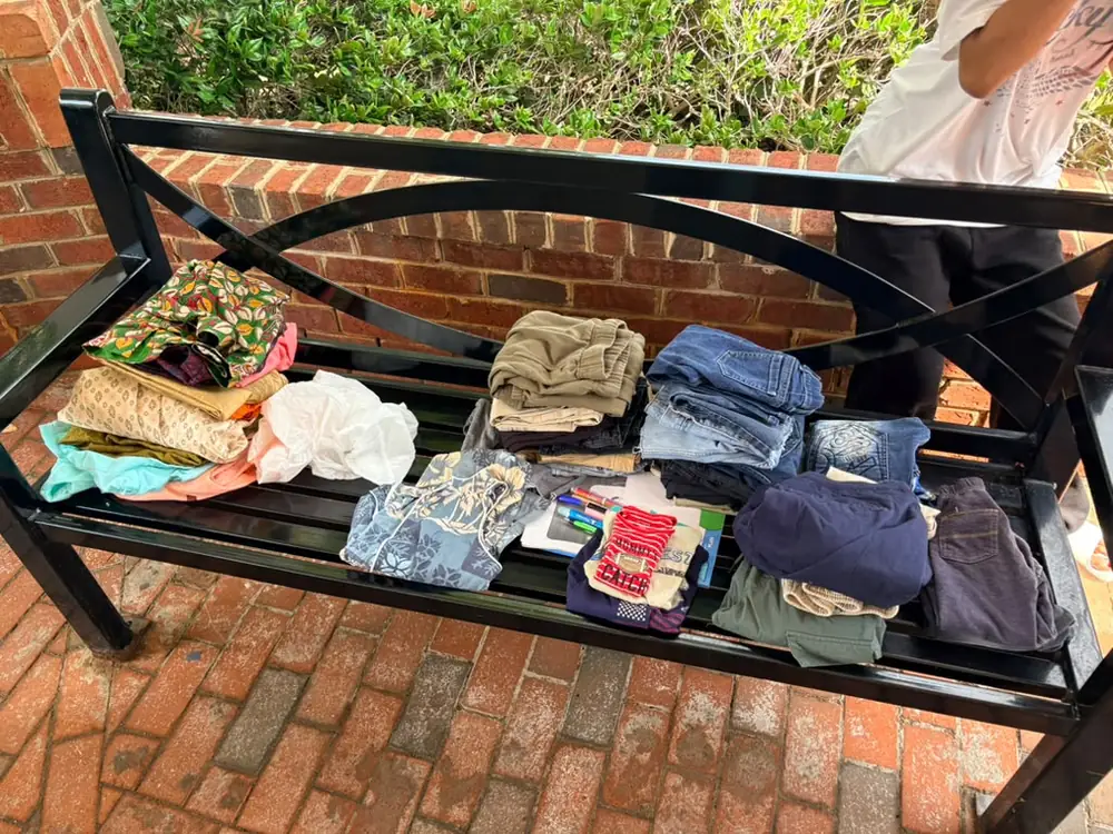 Clothing collected for a community resource drive
