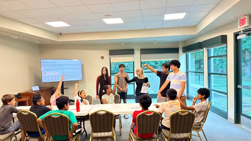 Students raising their hands during a FutureVitals session