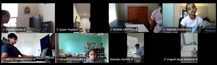 Competitors in the BioQuest online testing session, view 6 of 11
