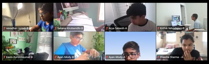 Competitors in the BioQuest online testing session, view 7 of 11