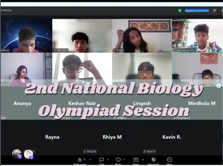 Students on Zoom at the 2nd National Biology Olympiad session