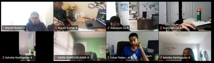Competitors in the BioQuest online testing session, view 8 of 11