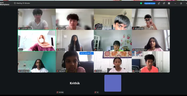 BioQuest tutoring session on Zoom with students and volunteers