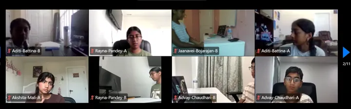 Competitors in the BioQuest online testing session, view 1 of 11
