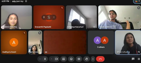 Campers on camera during a live session