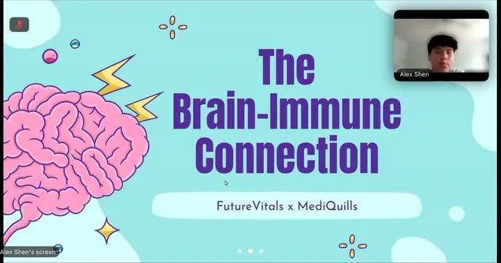 Title slide: The Brain-Immune Connection, FutureVitals x MediQuills