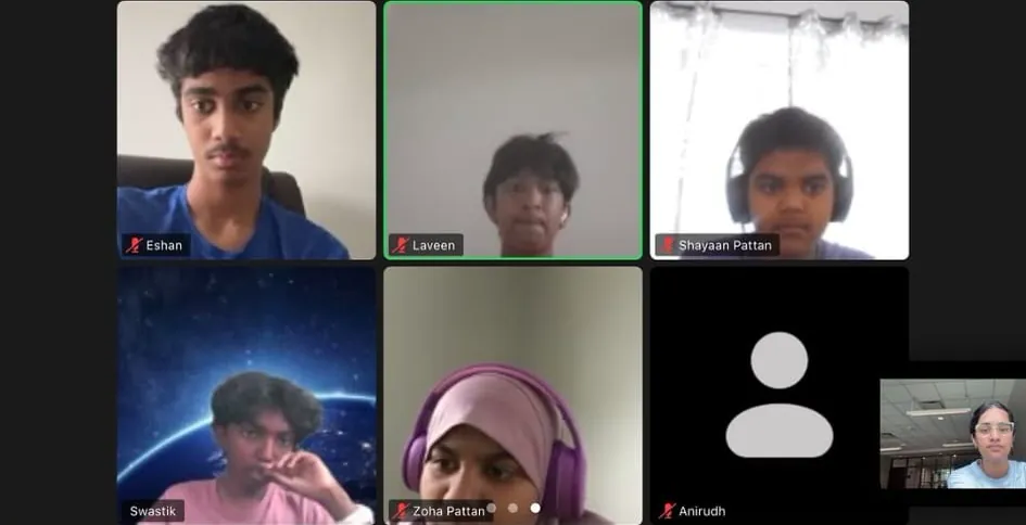Students on camera during a live neuroimmunology session