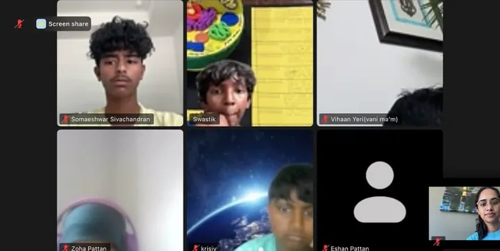 Students on camera during a live neuroimmunology session