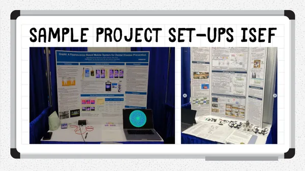 A slide showing sample science fair project set-ups