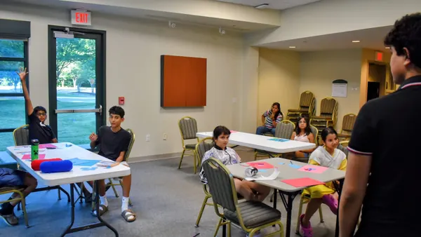 Students at the circulatory system workshop