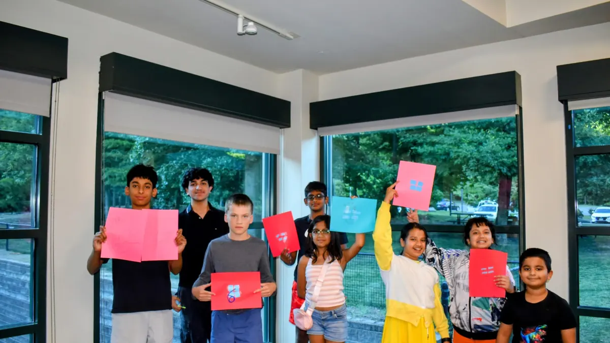 Students at the circulatory system workshop