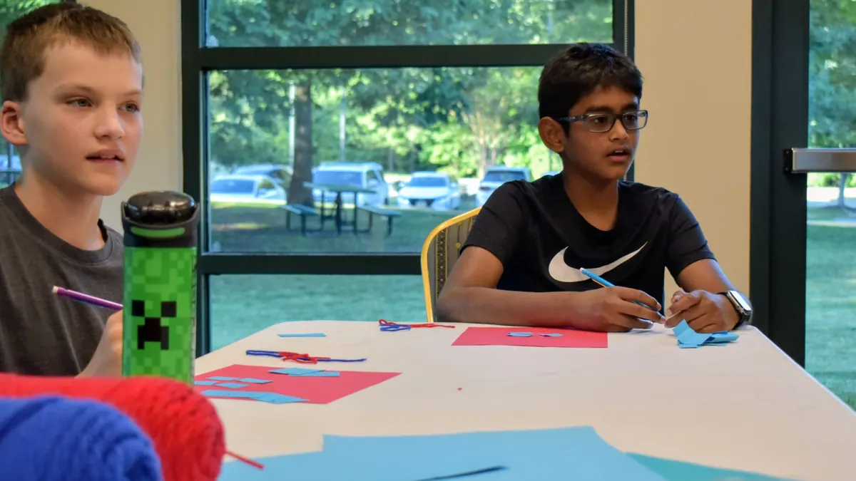 Students at the circulatory system workshop