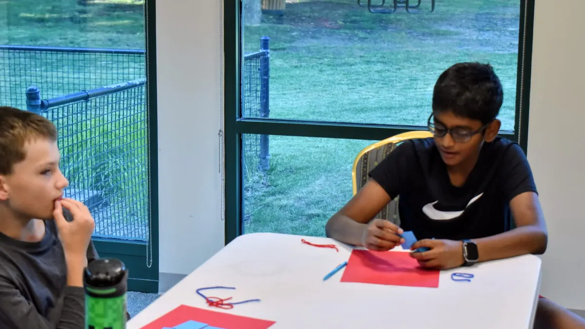 Students at the circulatory system workshop