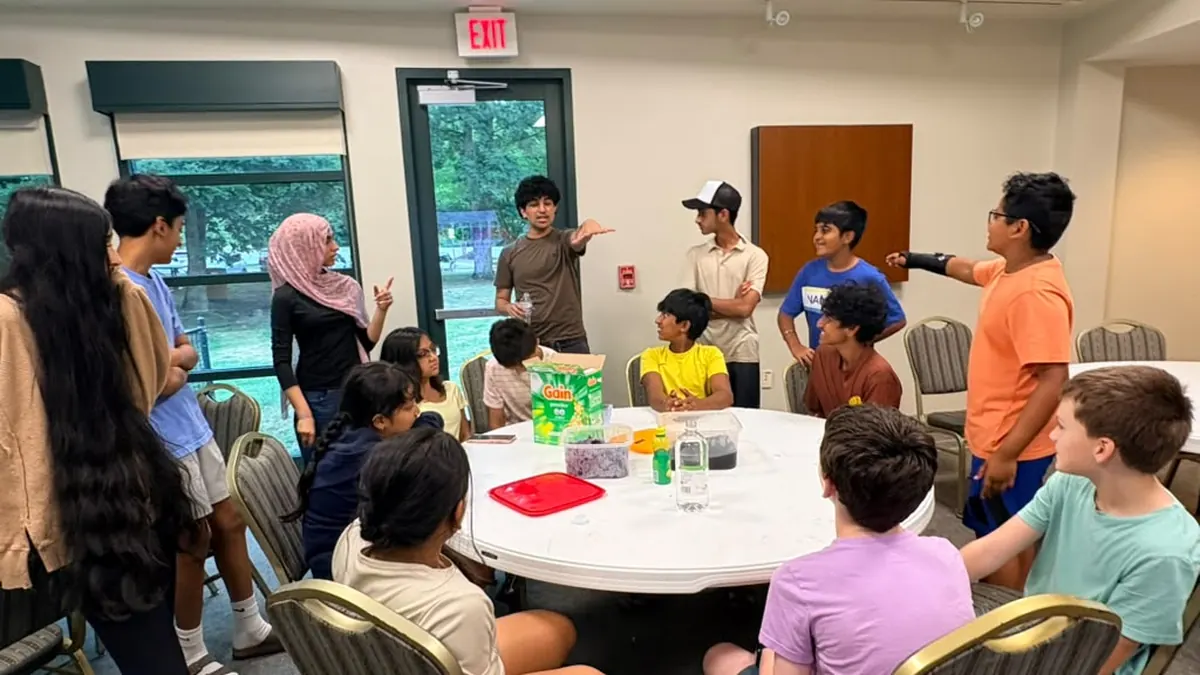 Students at the pH chemistry workshop